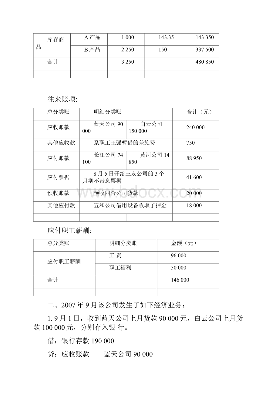 会计学原理练习题二参考解答.docx_第3页