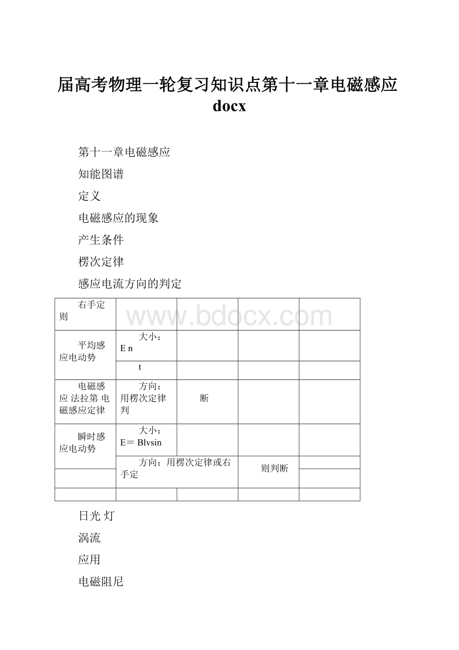 届高考物理一轮复习知识点第十一章电磁感应docx.docx