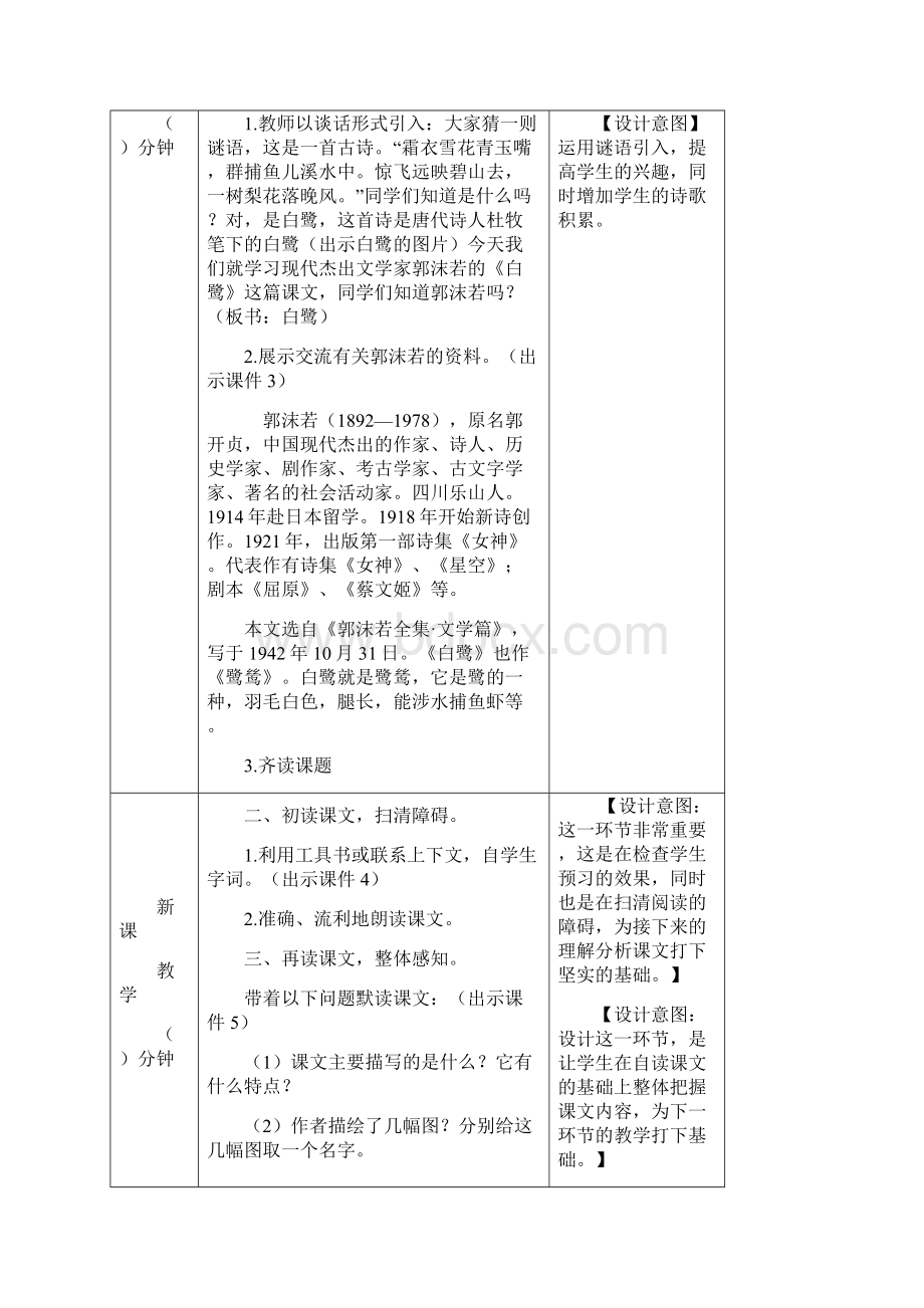 部编五年级上册语文白鹭 教案推荐.docx_第2页