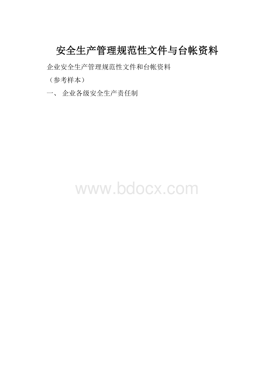 安全生产管理规范性文件与台帐资料.docx_第1页