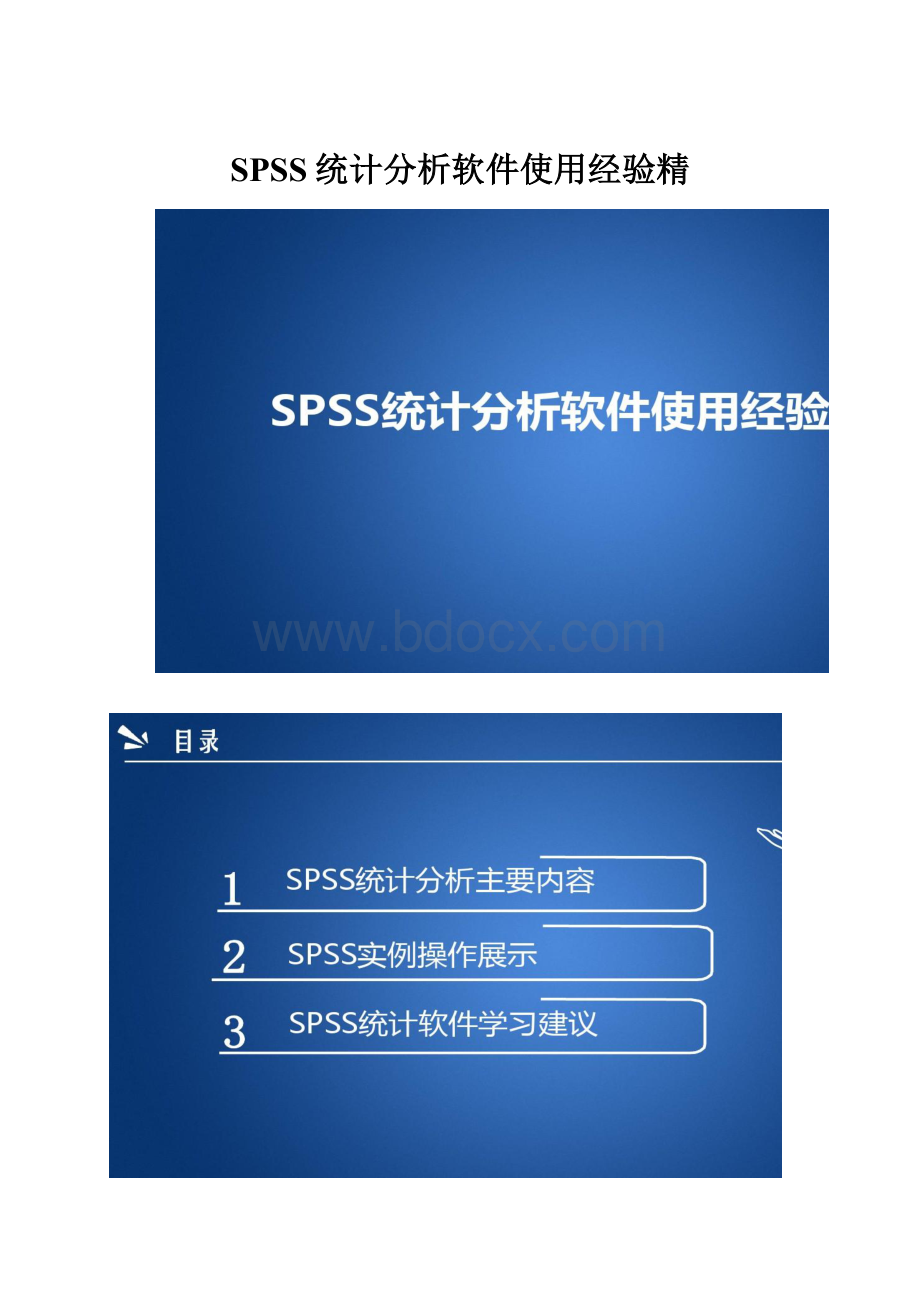 SPSS统计分析软件使用经验精.docx_第1页