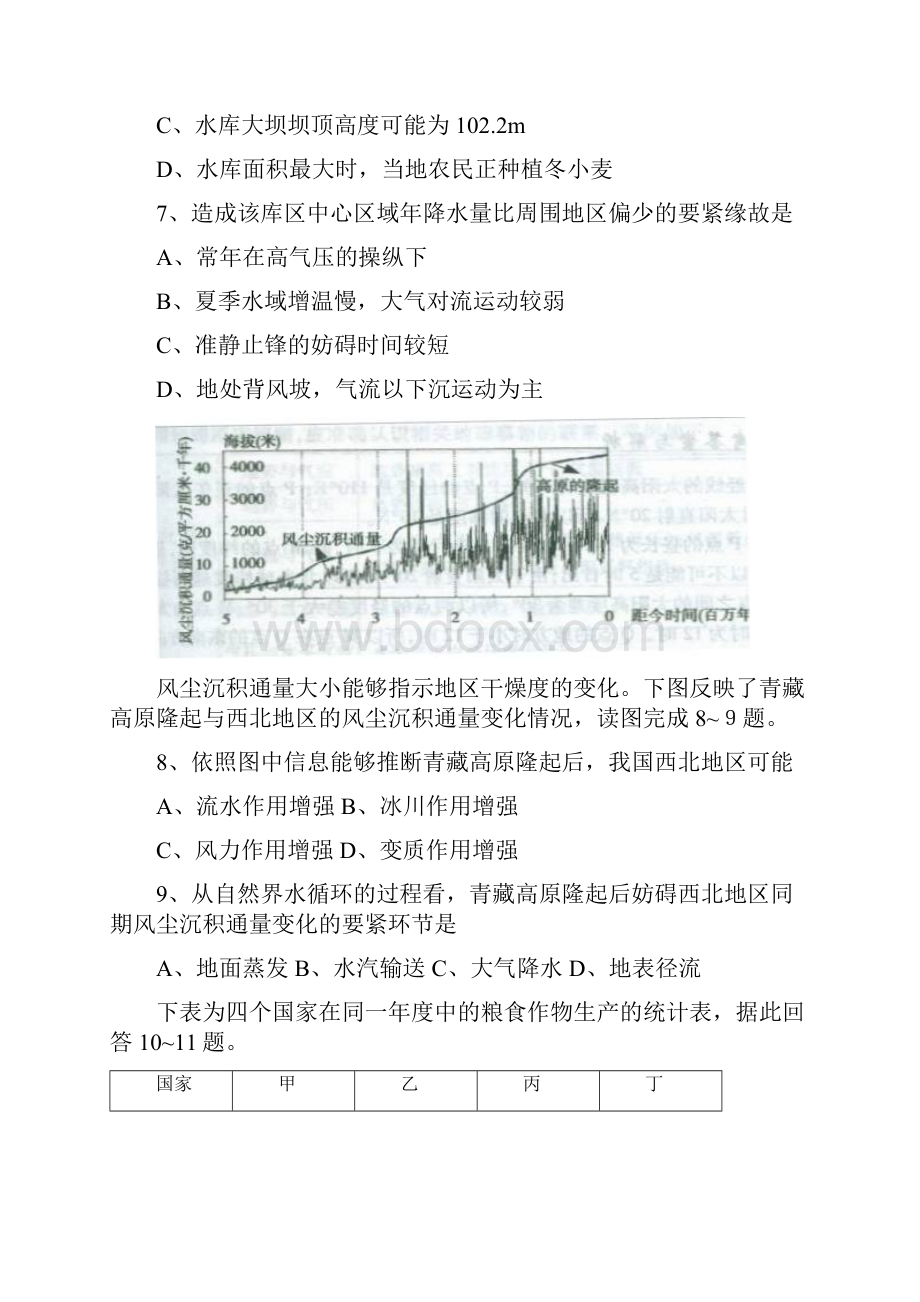 陕西西工大附中高三第三次适应性练习题文综.docx_第3页