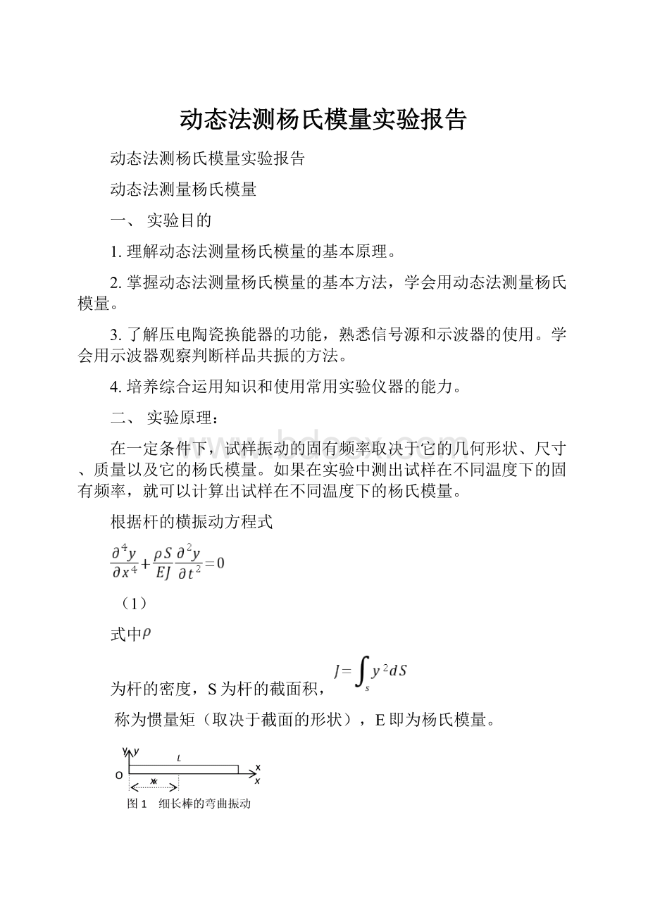 动态法测杨氏模量实验报告.docx_第1页