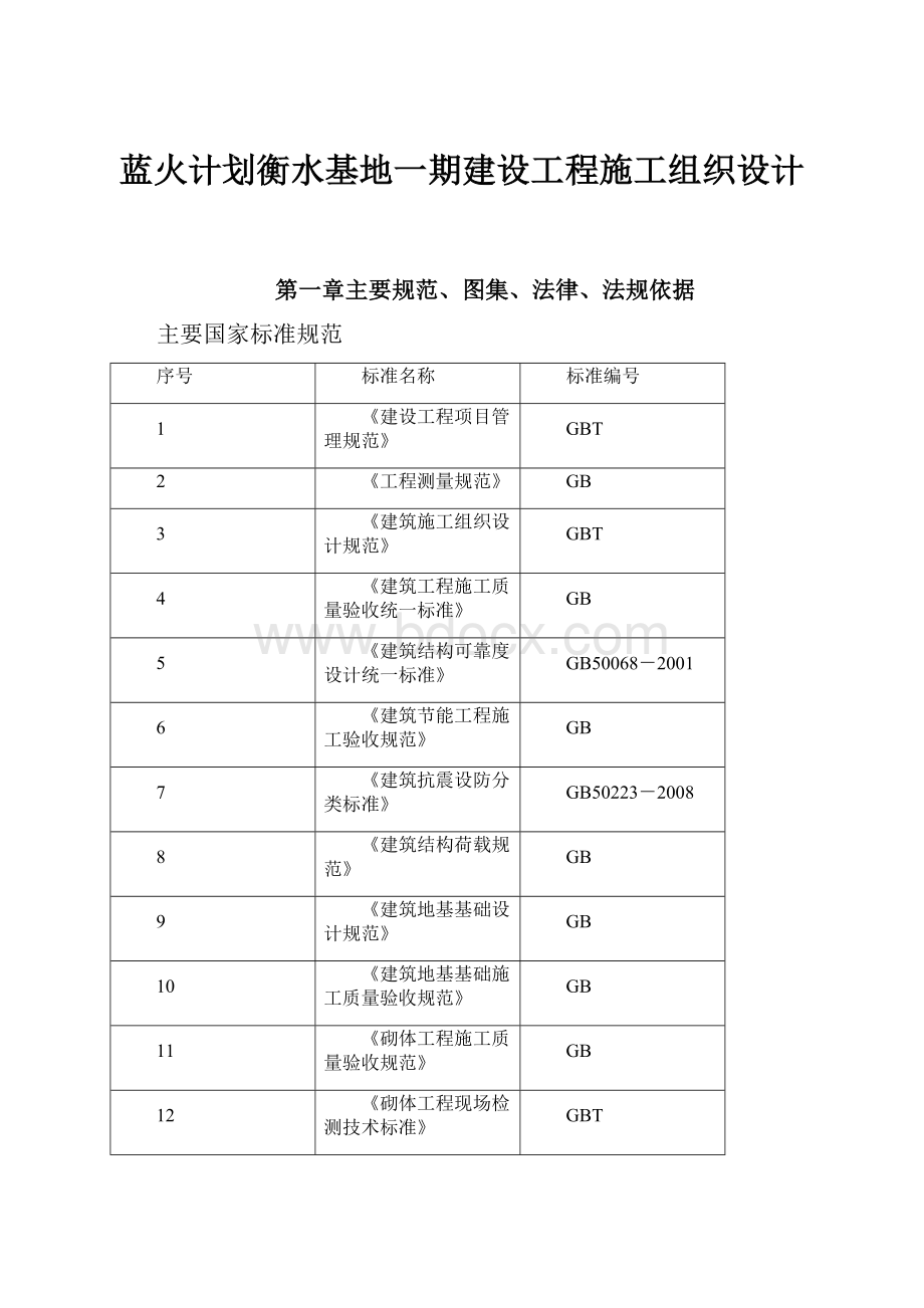 蓝火计划衡水基地一期建设工程施工组织设计.docx_第1页