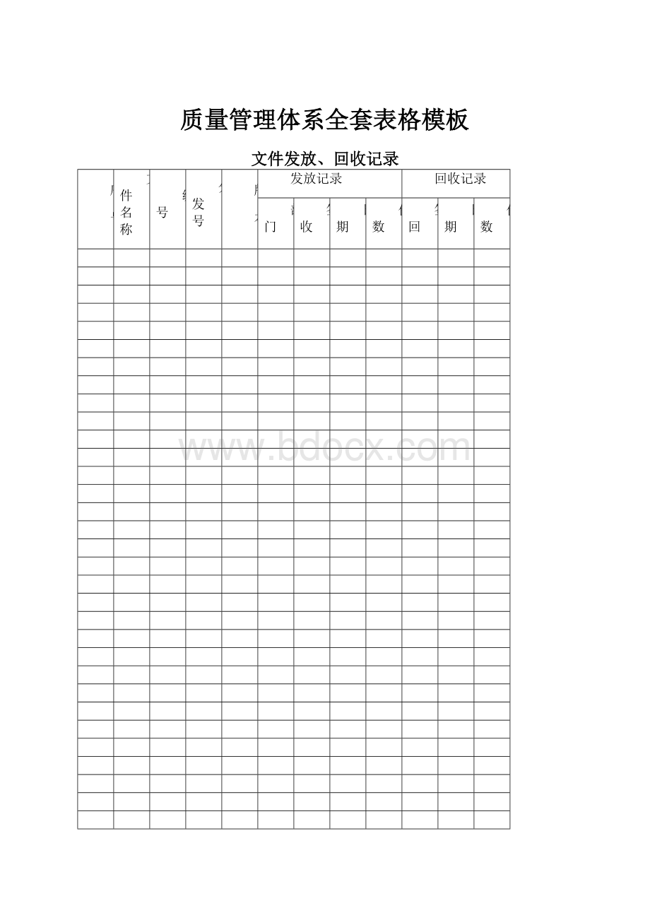 质量管理体系全套表格模板.docx_第1页