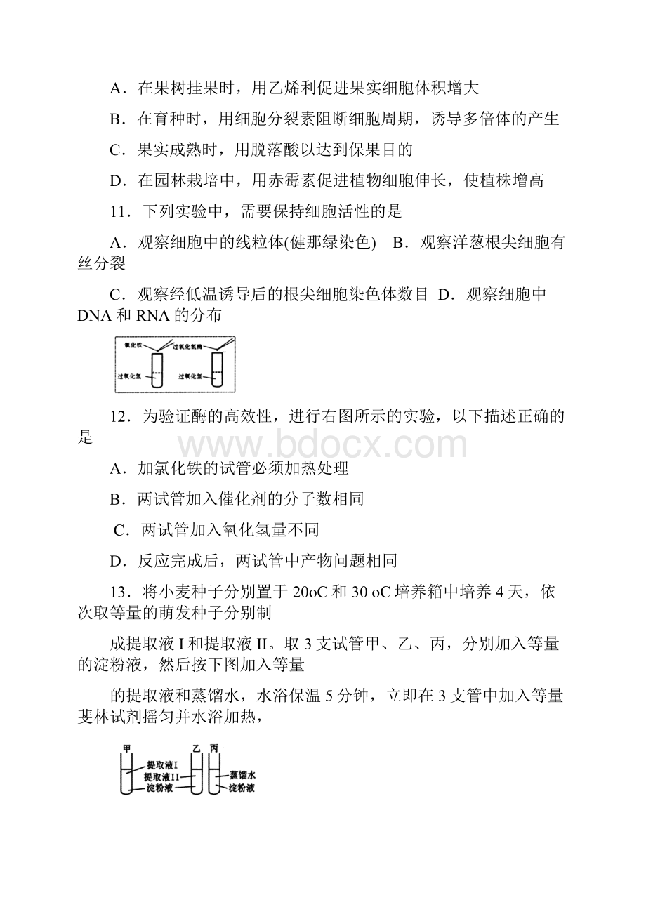 福建省福州市届高三上学期期末质量检测生物试题.docx_第3页