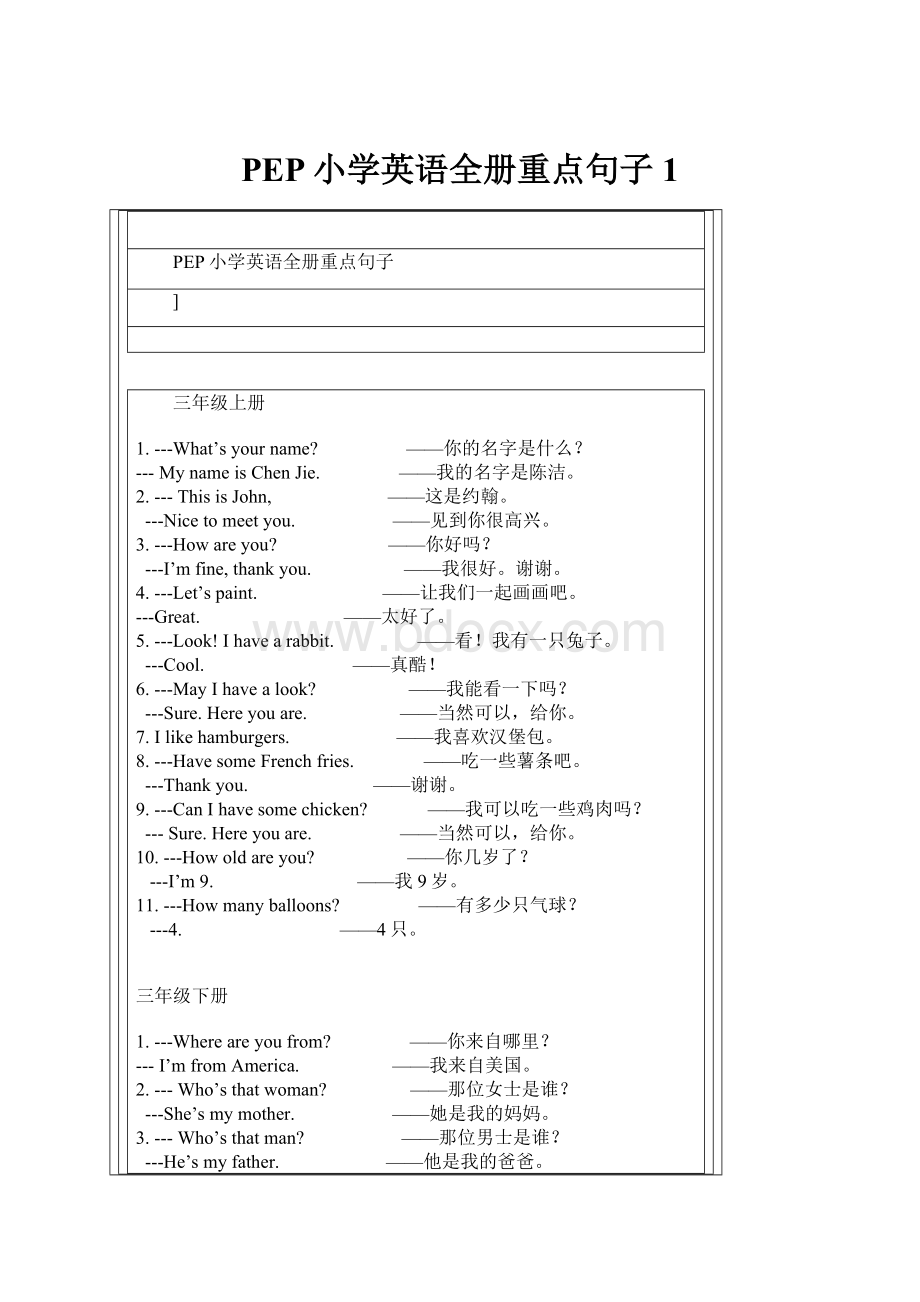 PEP小学英语全册重点句子1.docx_第1页