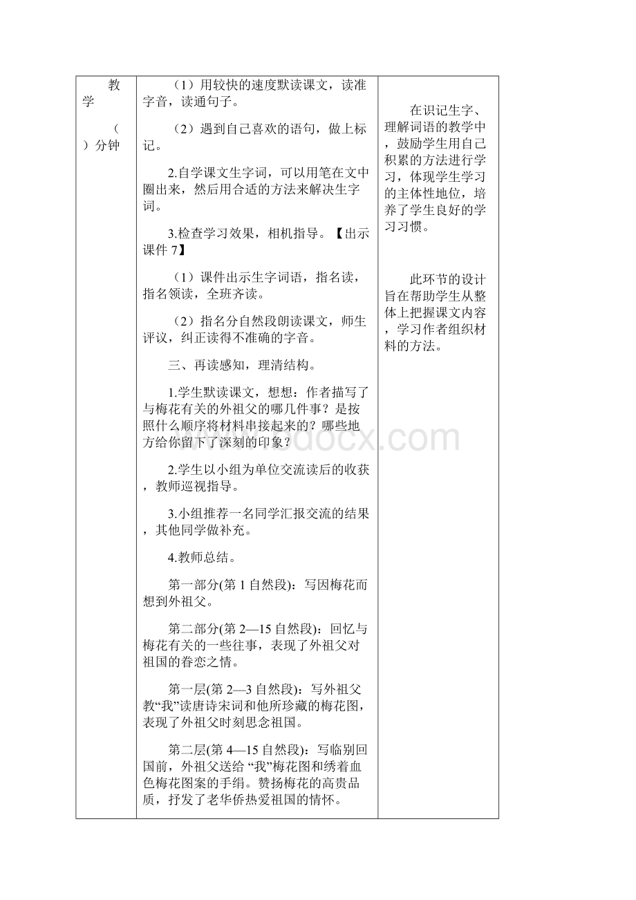 春部编版语文五年级下册教学资料第一单元4 梅花魂教案.docx_第3页