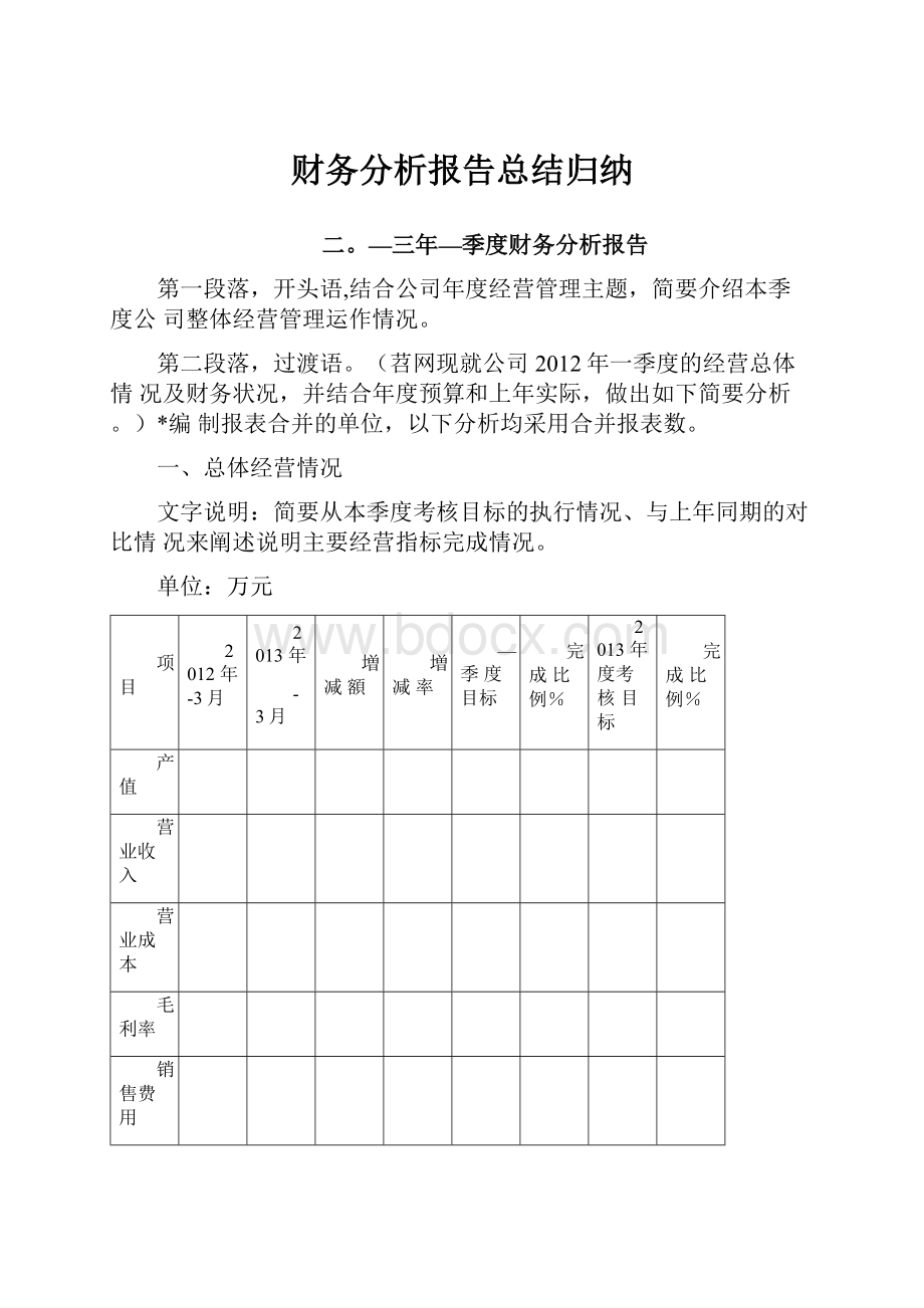 财务分析报告总结归纳.docx_第1页