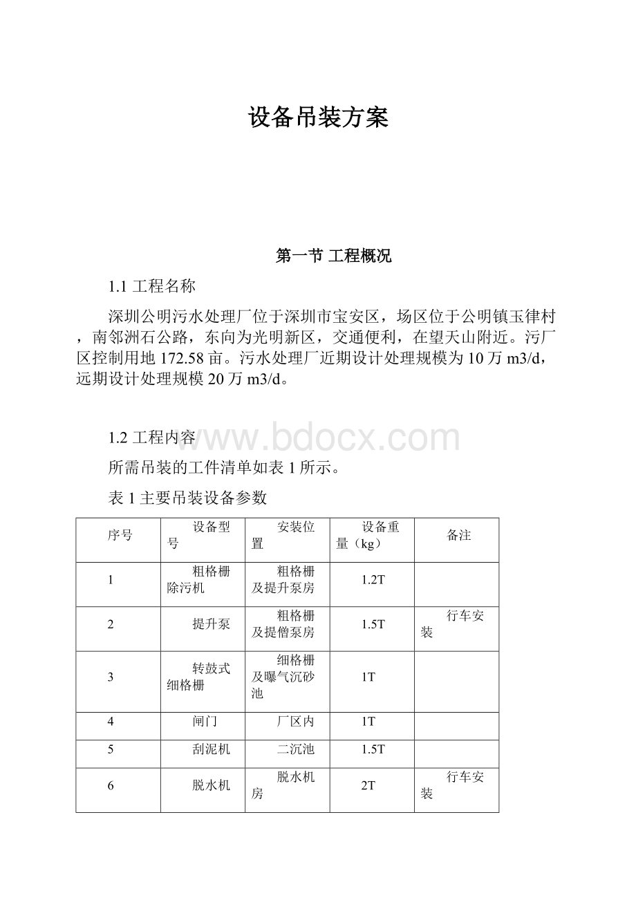 设备吊装方案.docx_第1页