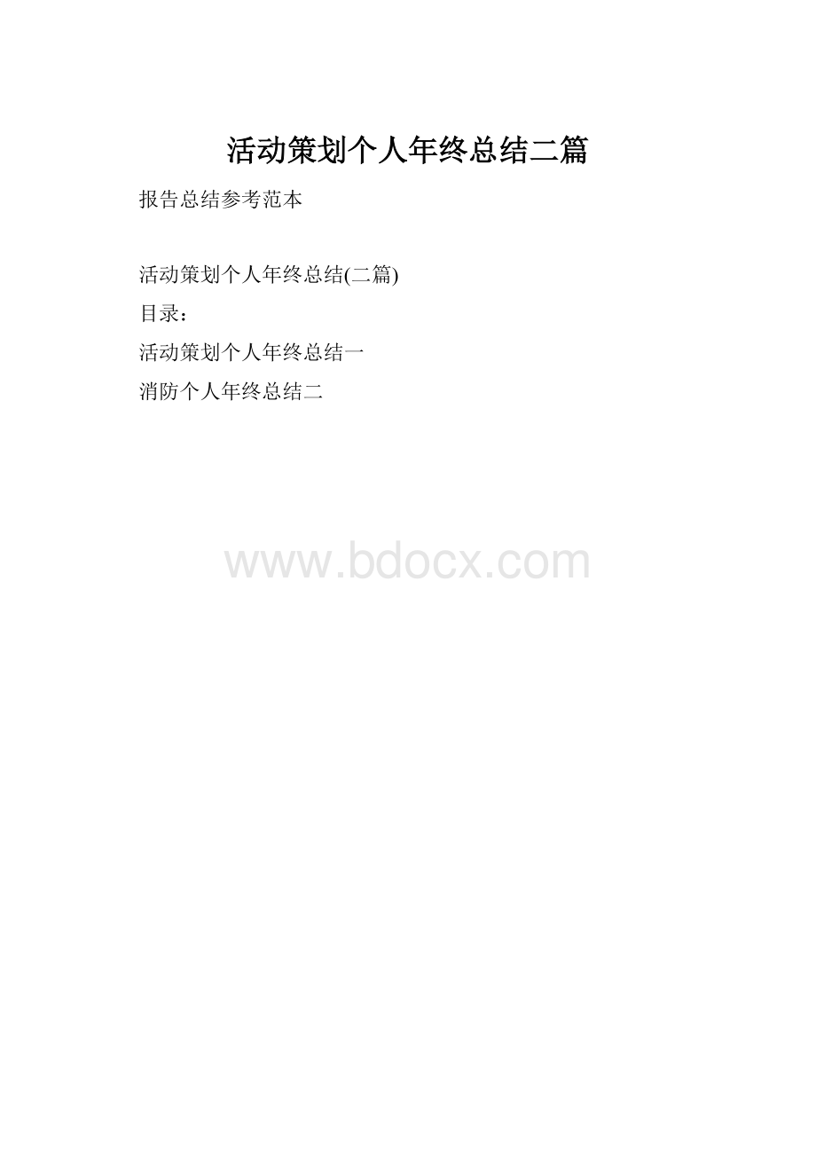 活动策划个人年终总结二篇.docx