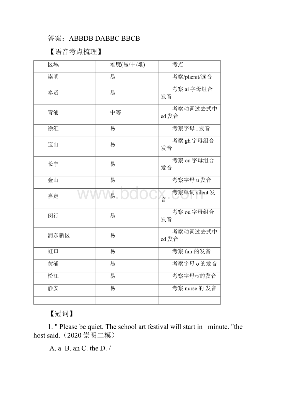 学年上海各区初三英语一模题型汇编语法选择按考点汇编教师版2.docx_第3页