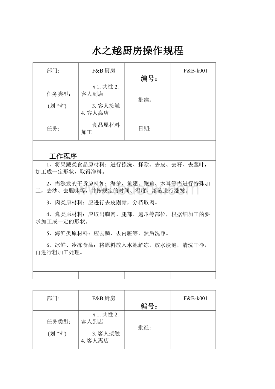 水之越厨房操作规程.docx_第1页