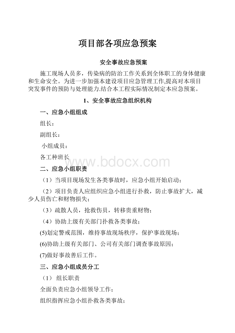 项目部各项应急预案.docx_第1页