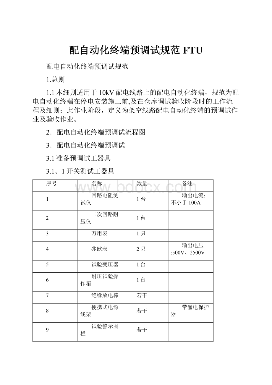 配自动化终端预调试规范FTU.docx_第1页