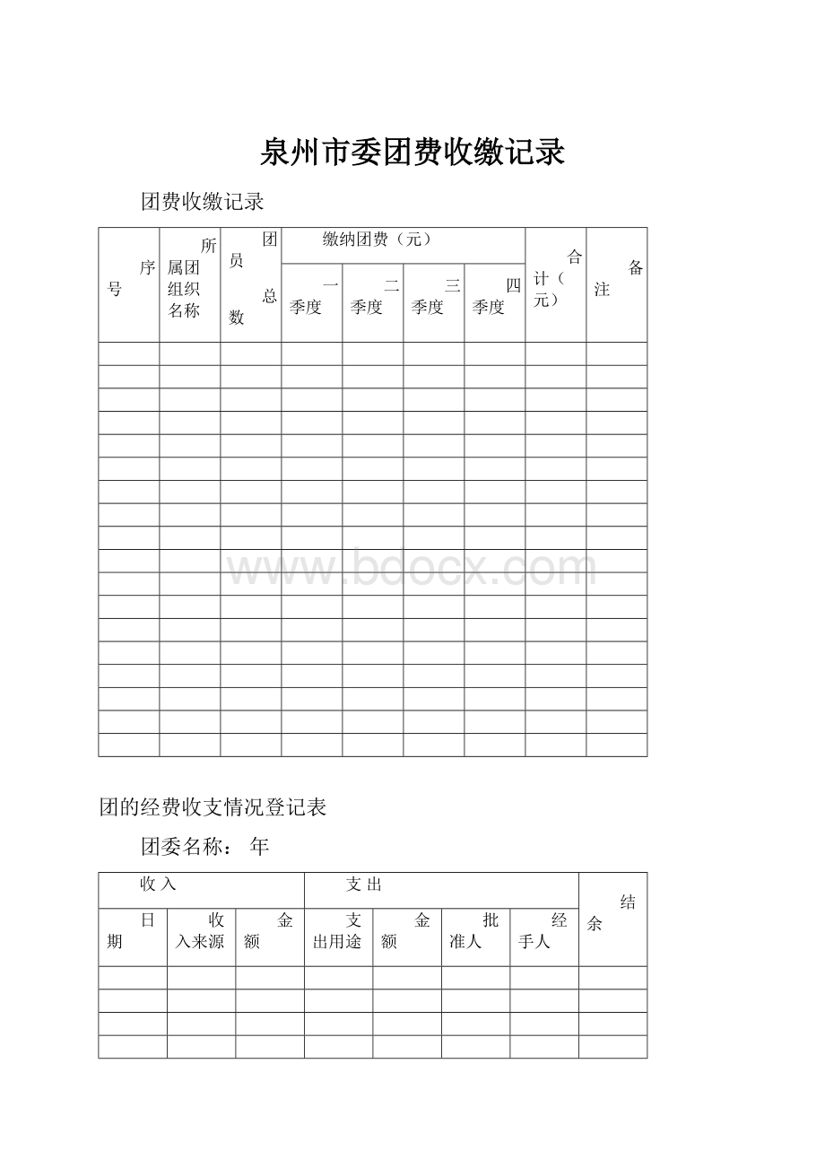 泉州市委团费收缴记录.docx