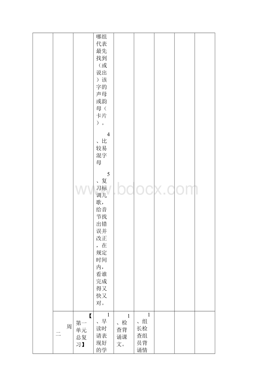 一年级语文下期末复习计划表.docx_第3页