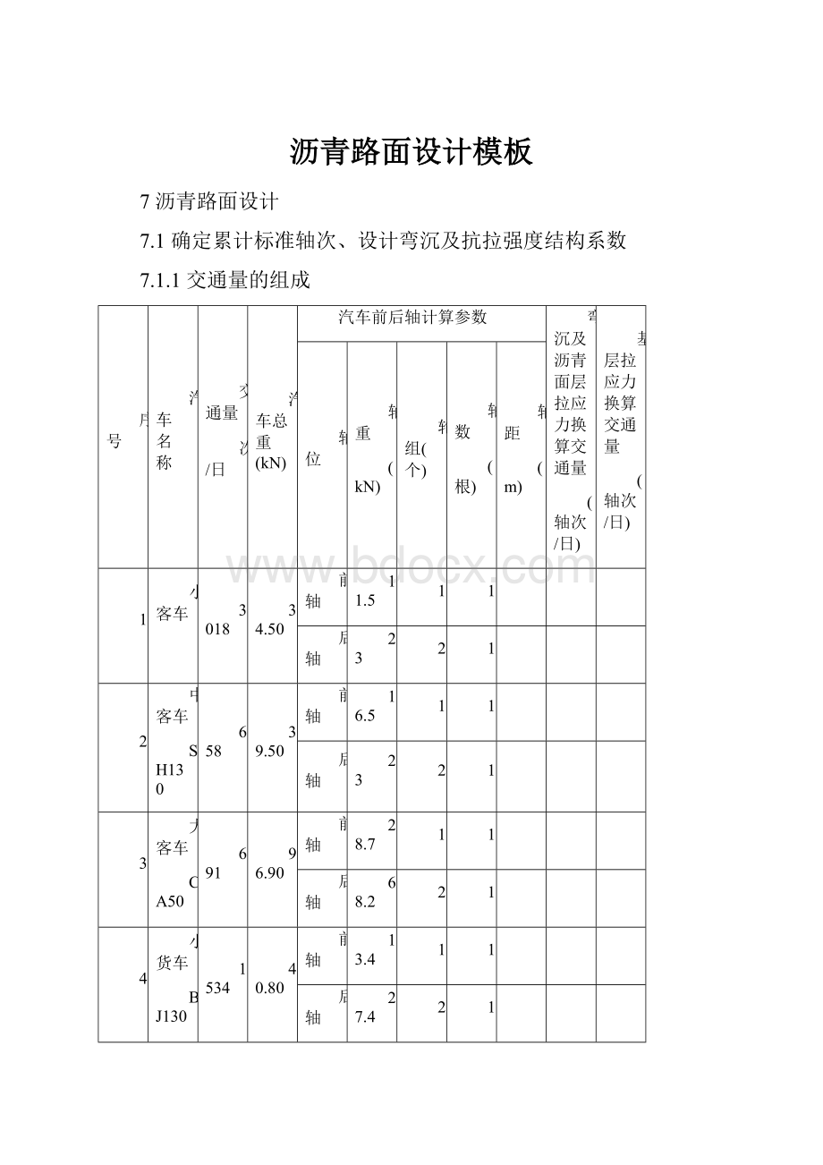 沥青路面设计模板.docx_第1页