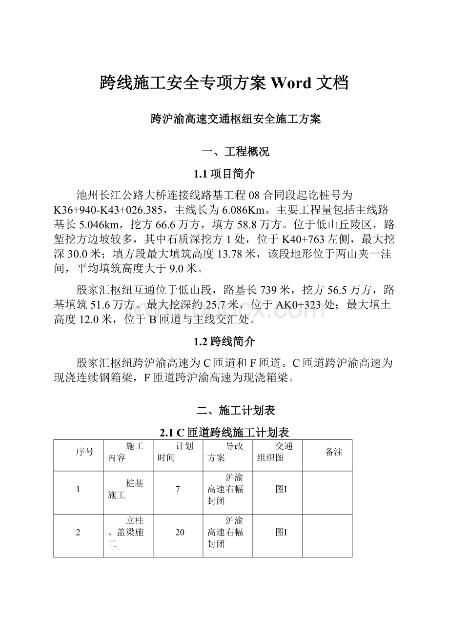 跨线施工安全专项方案Word 文档.docx_第1页