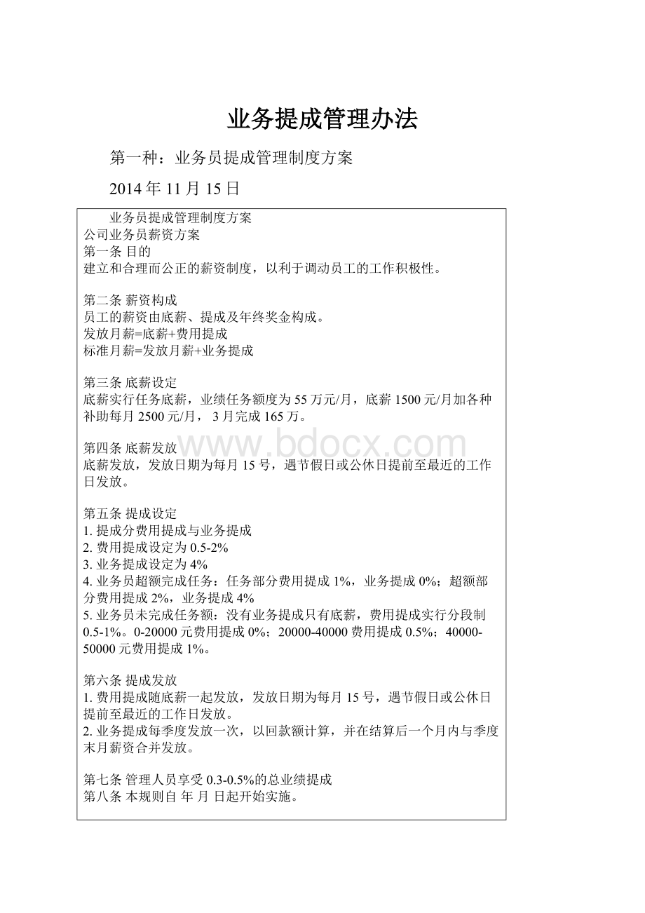 业务提成管理办法.docx