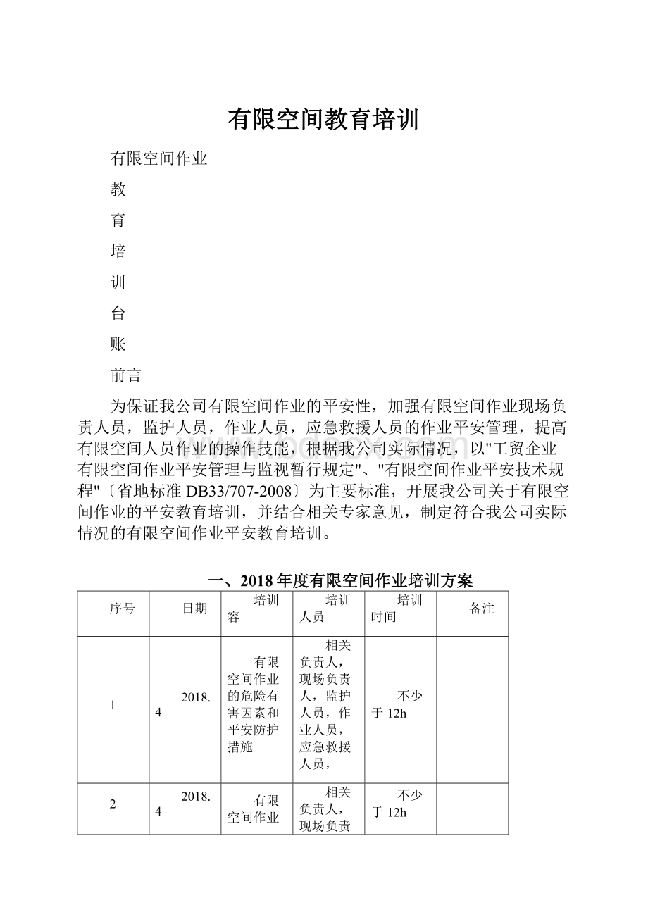 有限空间教育培训.docx_第1页