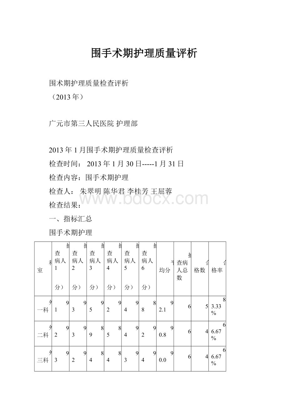 围手术期护理质量评析.docx_第1页