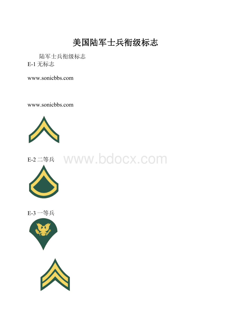 美国陆军士兵衔级标志.docx