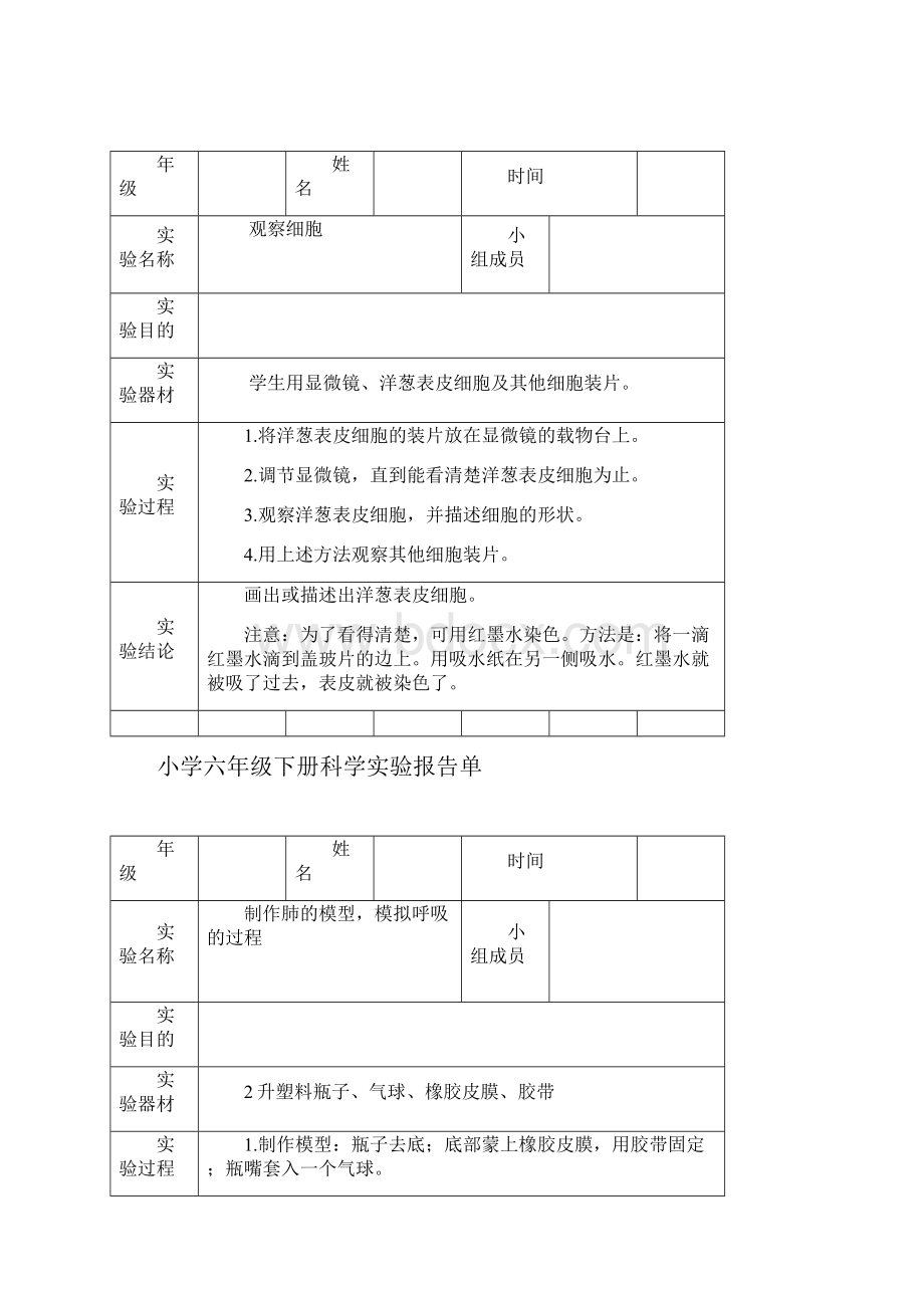 小学科学六年级下册实验报告单.docx_第3页