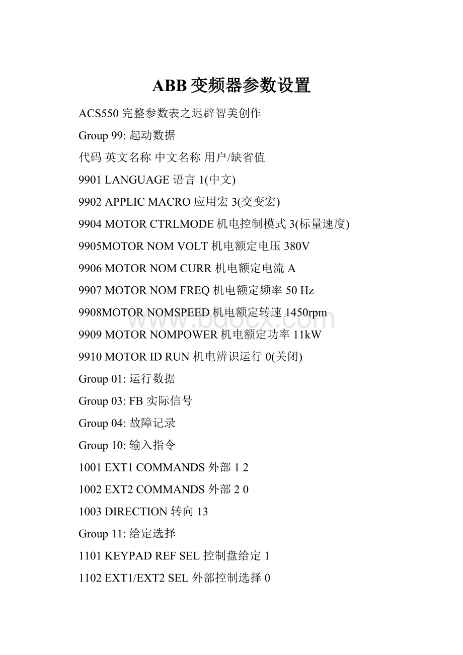 ABB变频器参数设置.docx_第1页