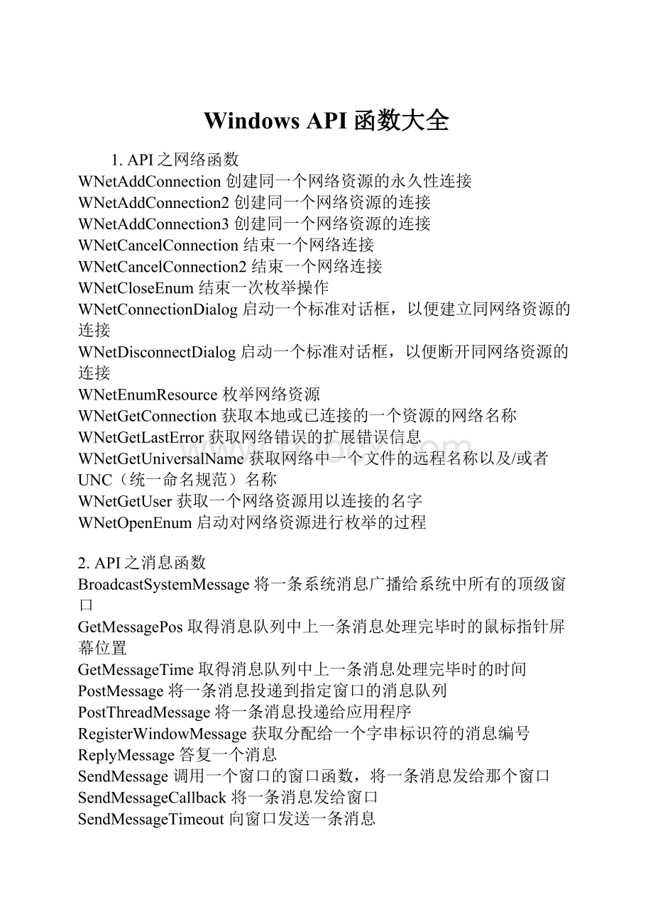 Windows API函数大全.docx_第1页