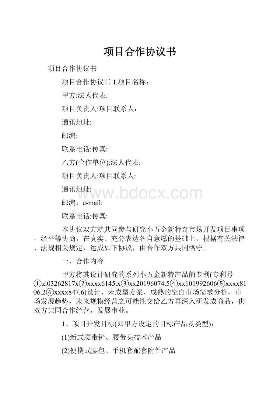 项目合作协议书.docx