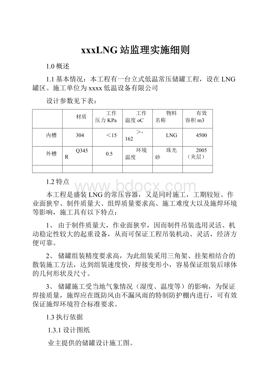 xxxLNG站监理实施细则.docx