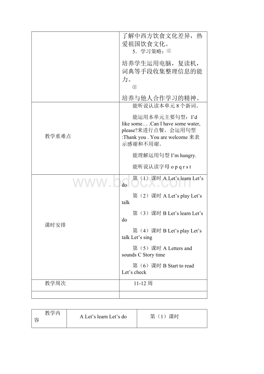 新人教版小学英语三年级上册教案Unit5.docx_第2页