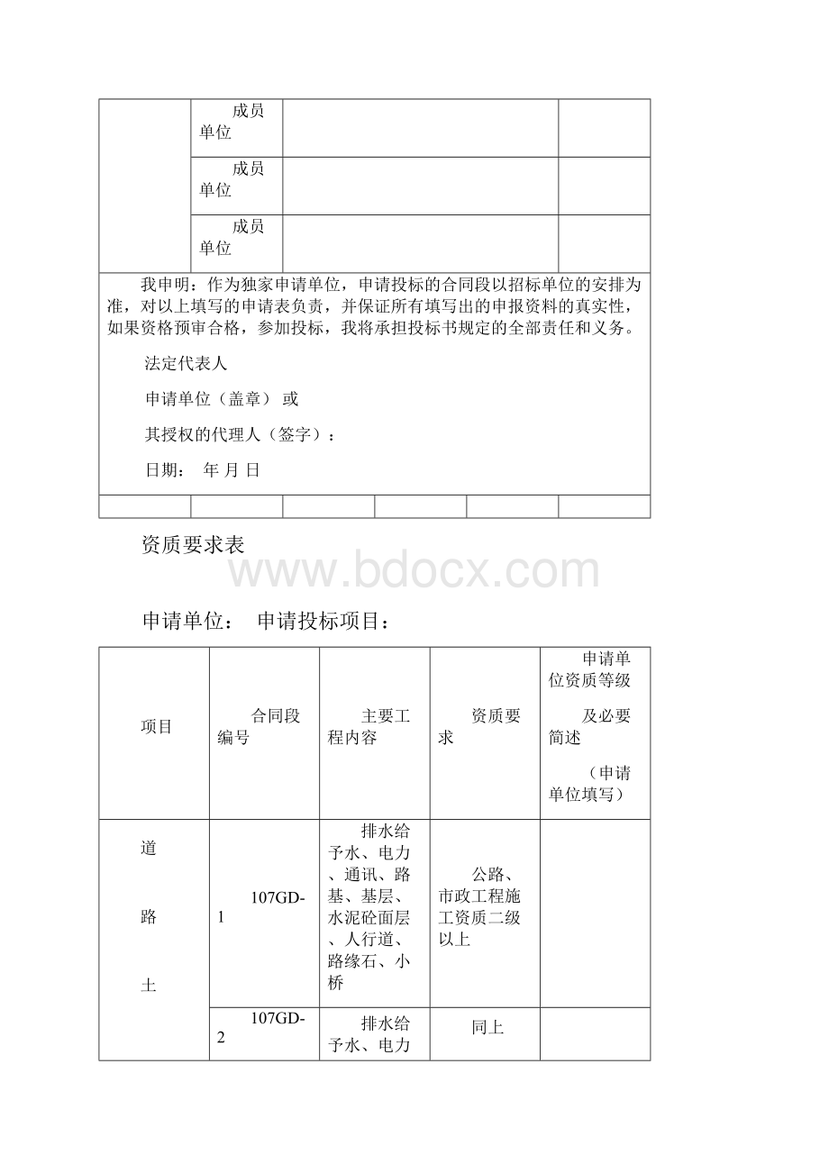 工程施工招标资格预审申报资料表.docx_第2页