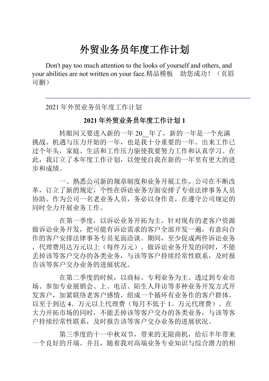 外贸业务员年度工作计划.docx