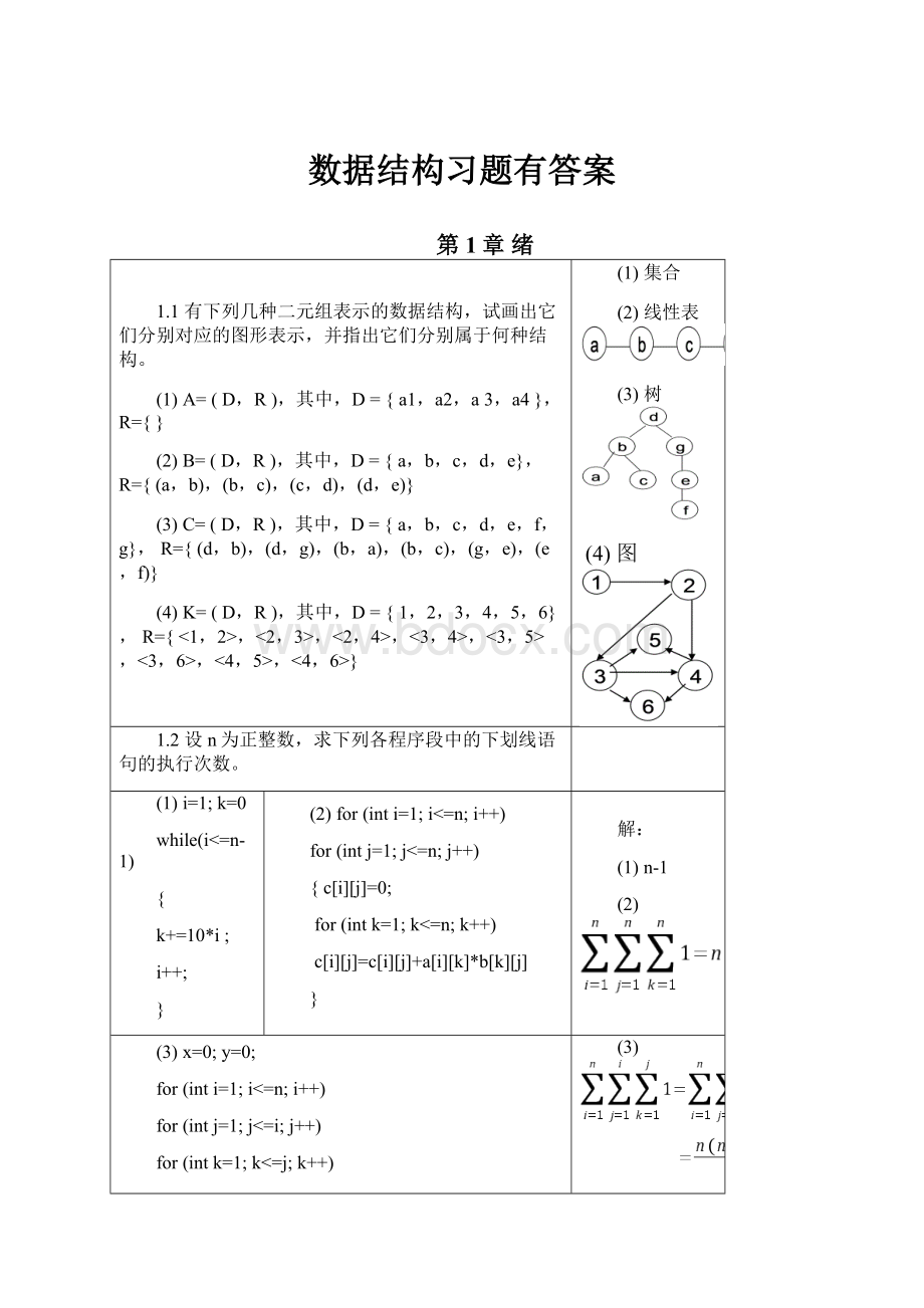 数据结构习题有答案.docx_第1页