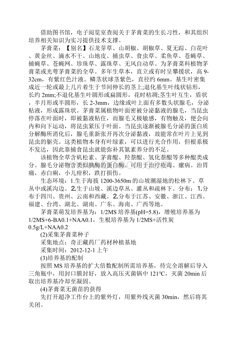 植物组织培养实习生实习心得.docx_第3页