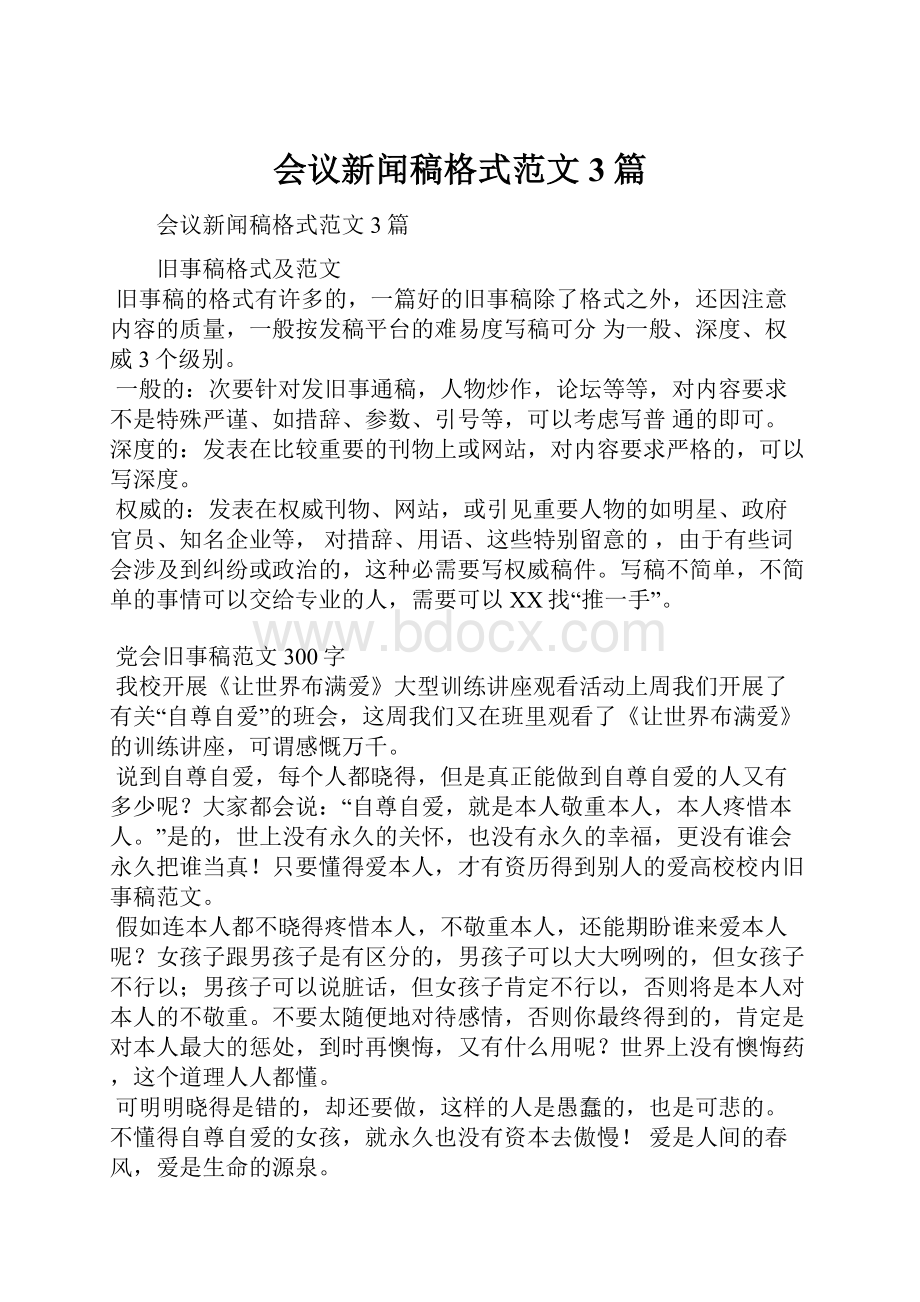 会议新闻稿格式范文3篇.docx