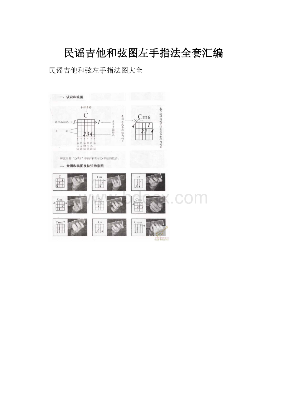 民谣吉他和弦图左手指法全套汇编.docx