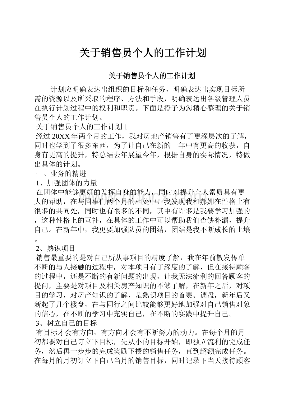 关于销售员个人的工作计划.docx