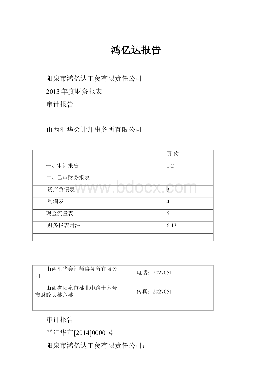 鸿亿达报告.docx