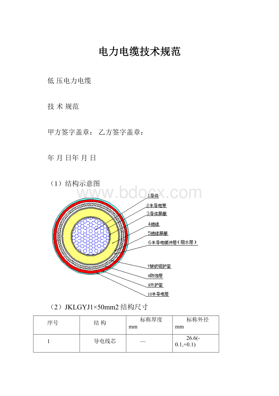 电力电缆技术规范.docx