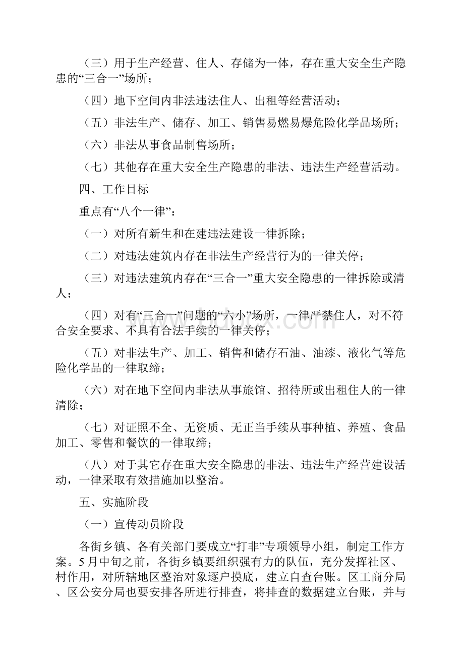 开展严厉打击非法违生产经营建设行为专项行动工作的方案.docx_第3页