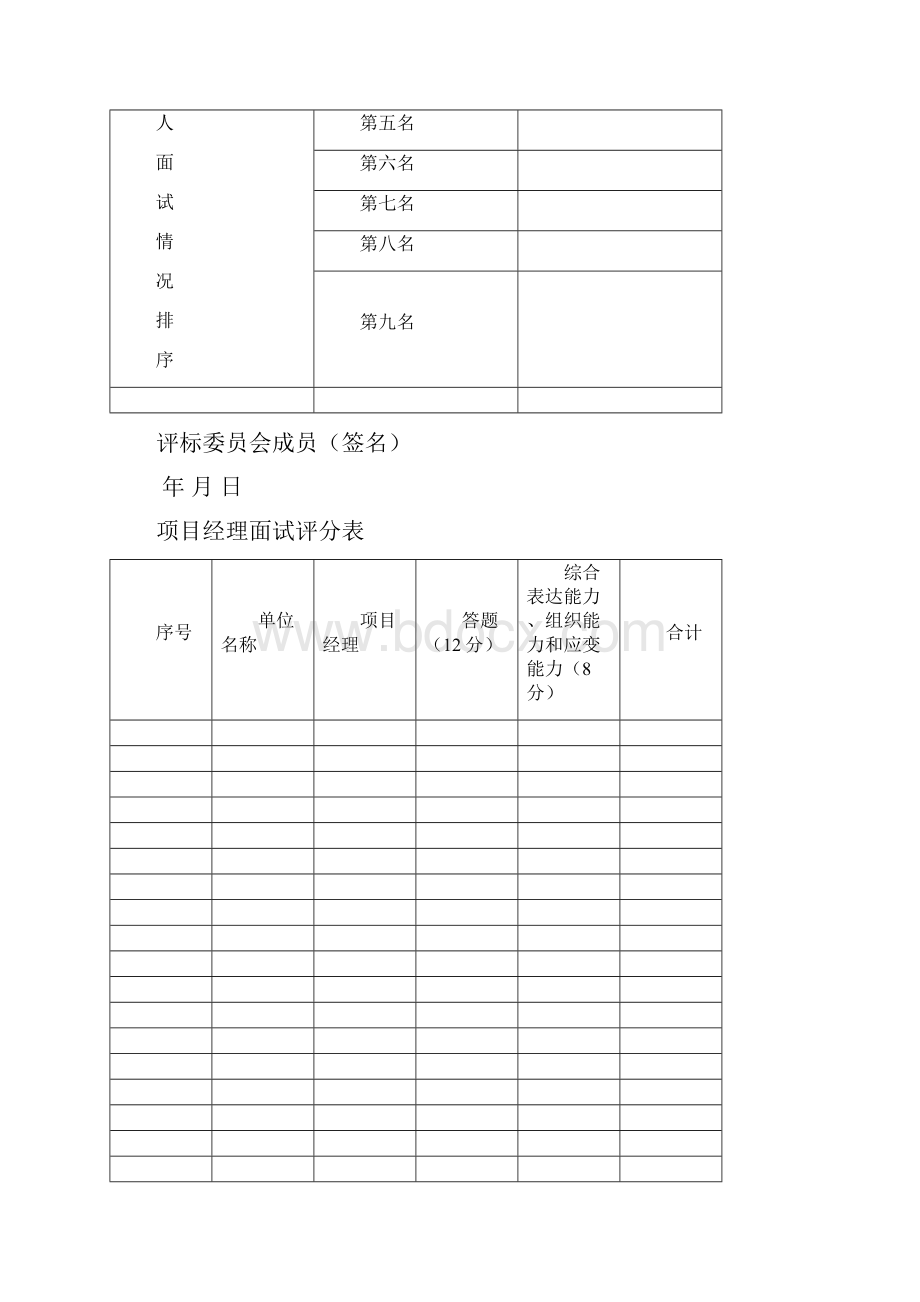 建设工程招投标项目经理面试评分表.docx_第3页