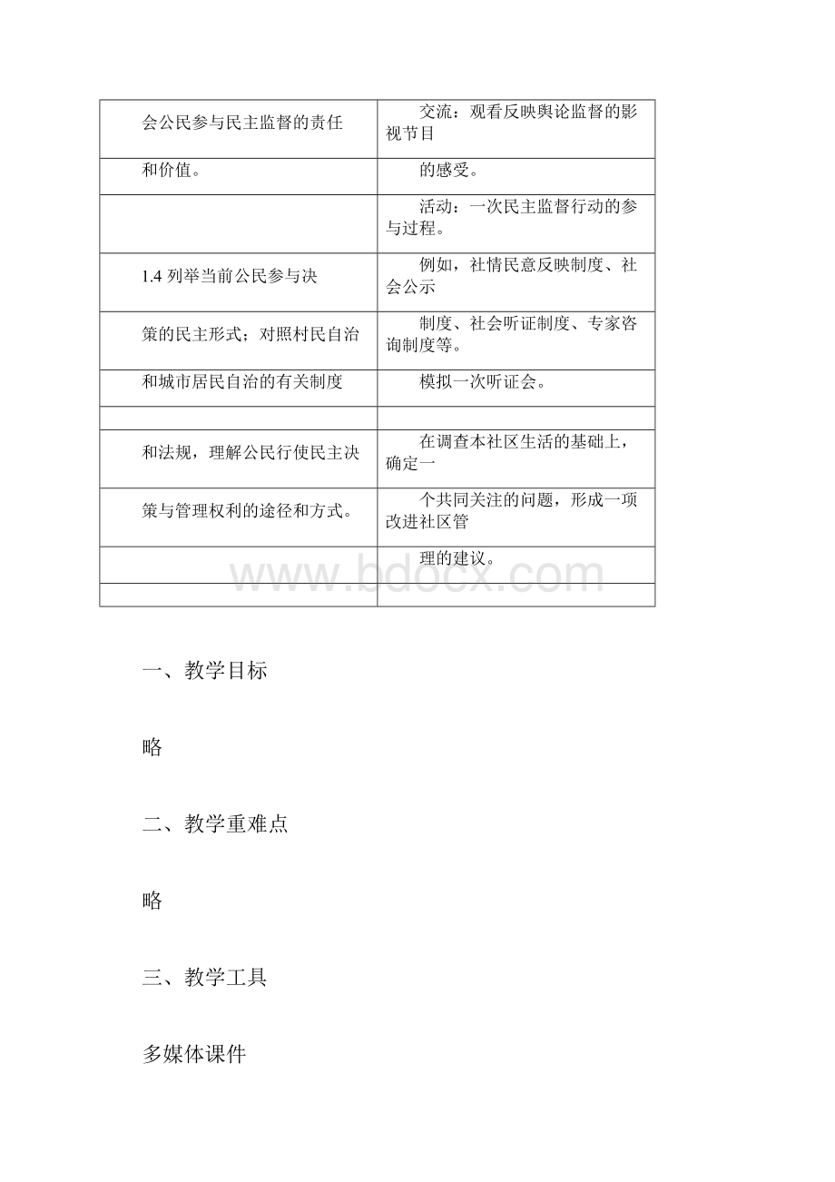 人教版高中政治必修2第一单元公民的政治生活第二课我国公民的政治参与教案docx.docx_第2页