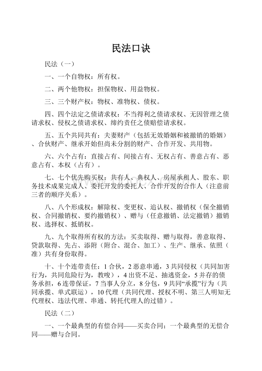 民法口诀.docx_第1页