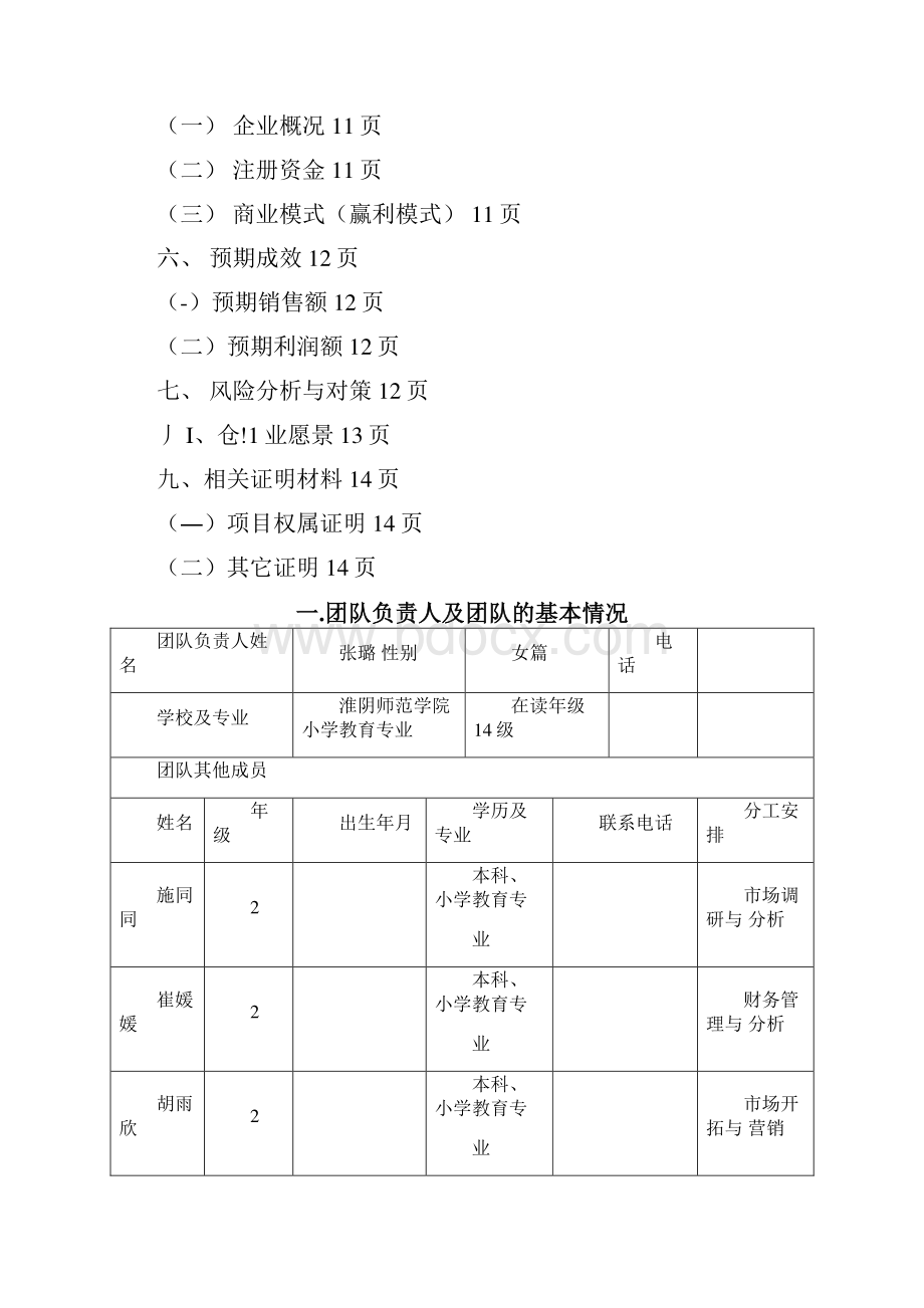 大学生创业基础课程作业创业计划书模板.docx_第3页