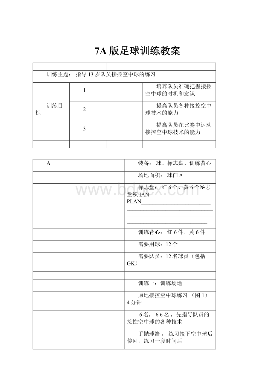 7A版足球训练教案.docx