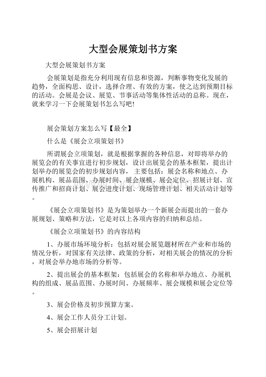 大型会展策划书方案.docx