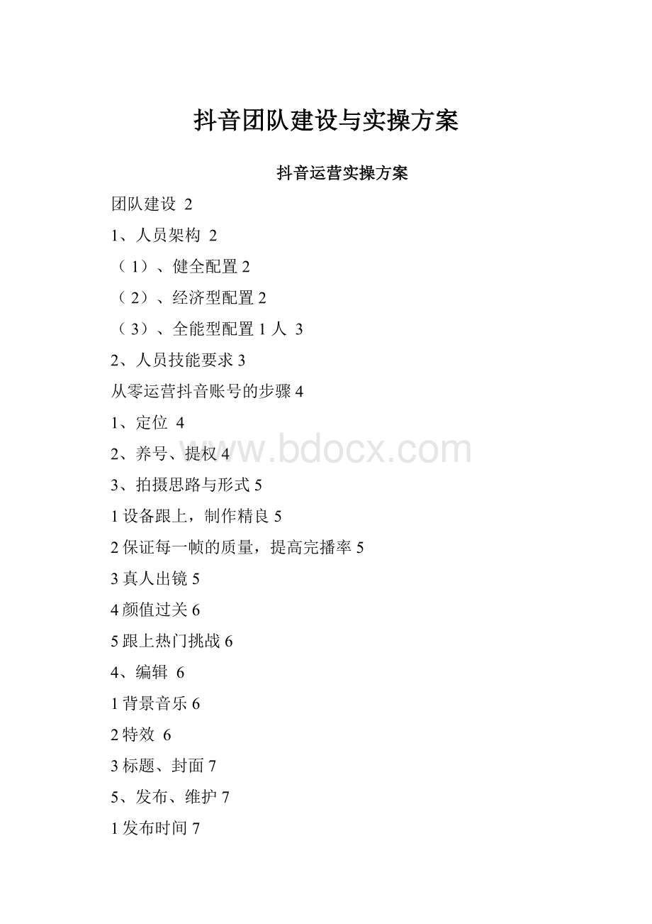 抖音团队建设与实操方案.docx